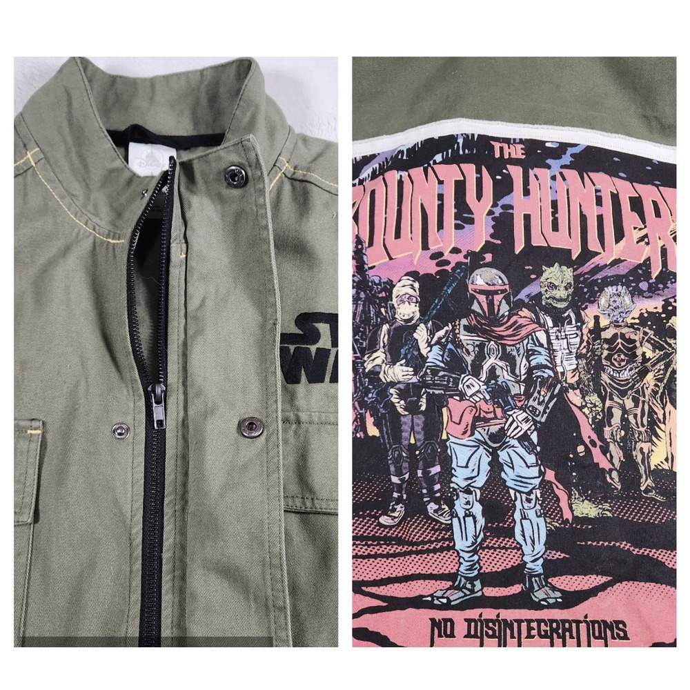 Disney Star Wars Jacket Green Boba Fett Bounty Hunter Field Coat Unisex Size S-M